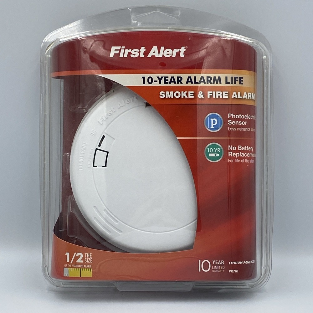 First Alert PR710 P1210 Photoelectric Smoke Alarm 10-Year Sealed Lithium Battery